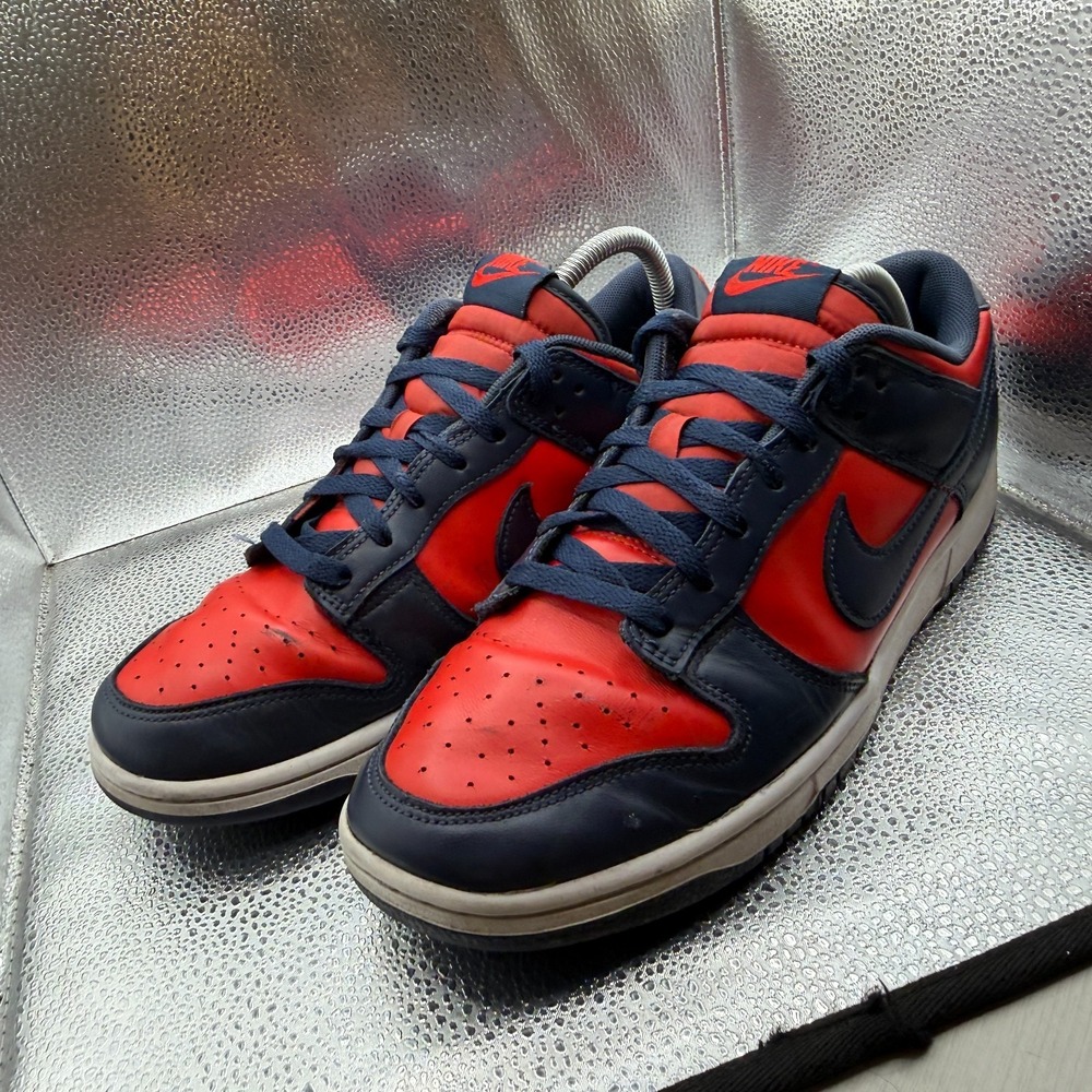 Size 10 Nike Dunk Retro 2024 Low Navy Red Obsidian Mens Sneakers DV0833-601 - Picture 5 of 10